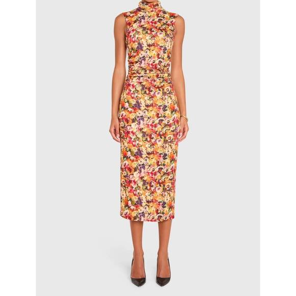NEW AMANDA UPRICHARD damira midi dress in potpourri print